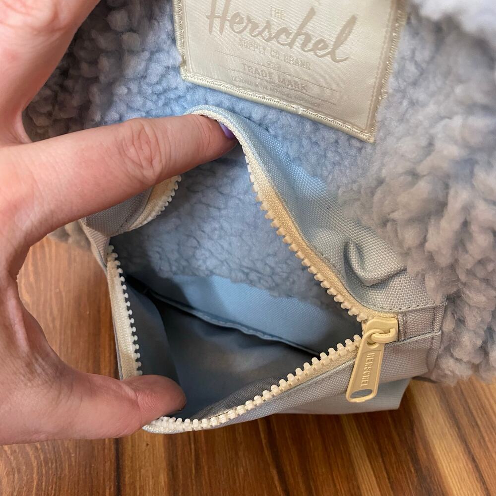 HERSCHEL SUPPLY Nordstrom Pop-In Baby Blue Sherpa Mini Backpack - Picture 8 of 12
